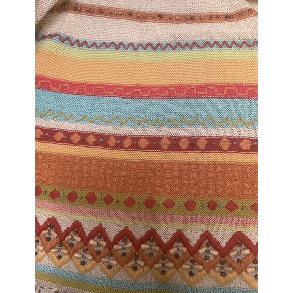 Double D Ranch Ivory Multi 2 Piece Set L Tank Maxi Skirt Embroidered Beaded - Picture 6 of 6